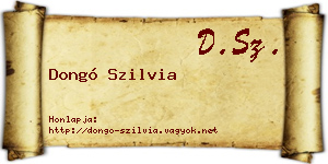 Dongó Szilvia névjegykártya